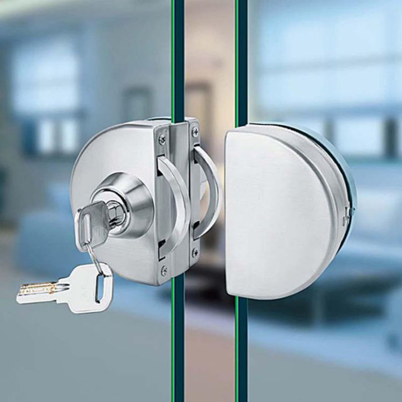 Khóa cửa kính cường lực bán nguyệt kép